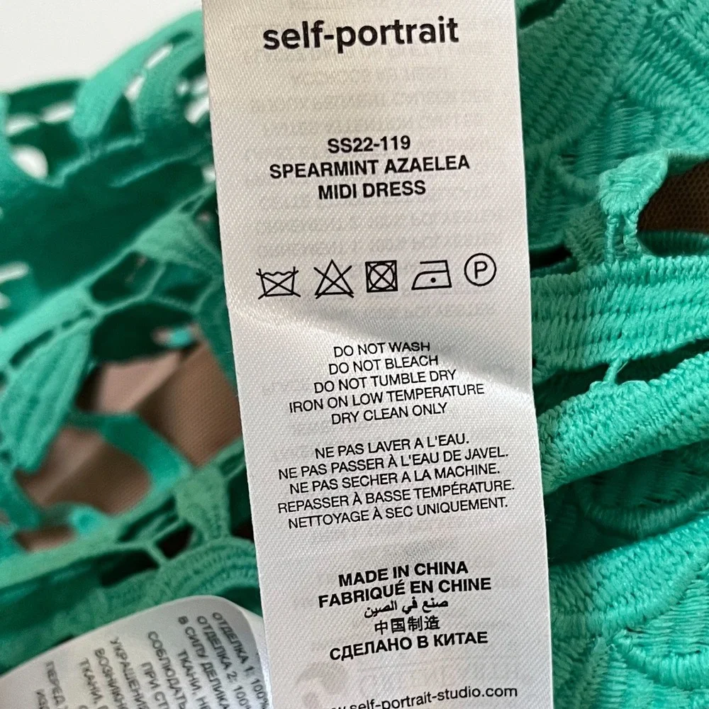 Self-Portrait Azaelea Midi Dress Spearmint Green Womens 6 - Picture 11 of 15
